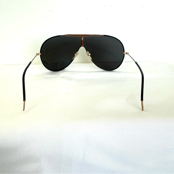 TOM FORD TF671 Mack Black Leather Rose Gold Metal Frame Aviator Large Sunglasses - Picture 8 of 16